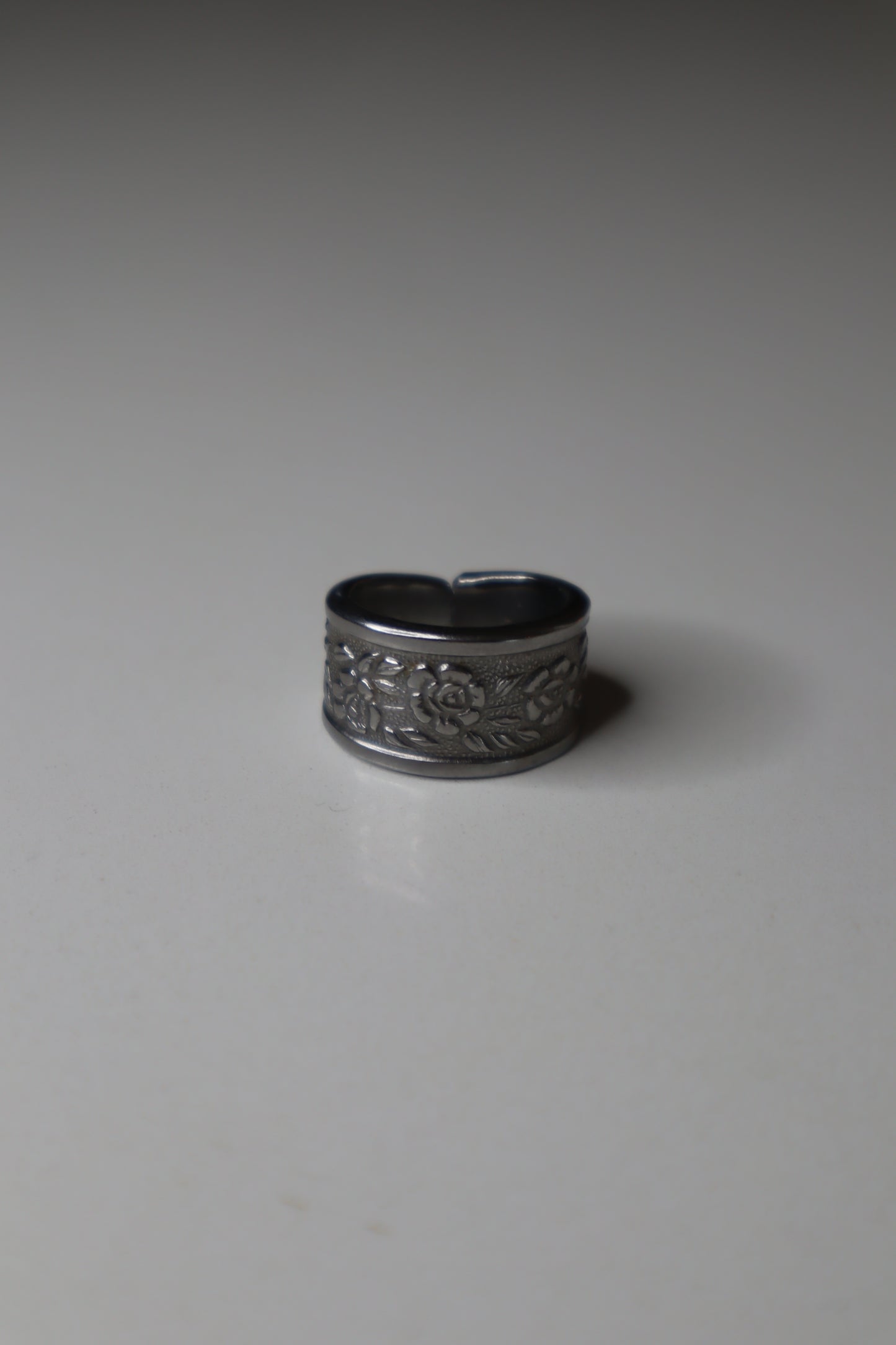 “Floral Echo” Stainless Steel Spoon Ring